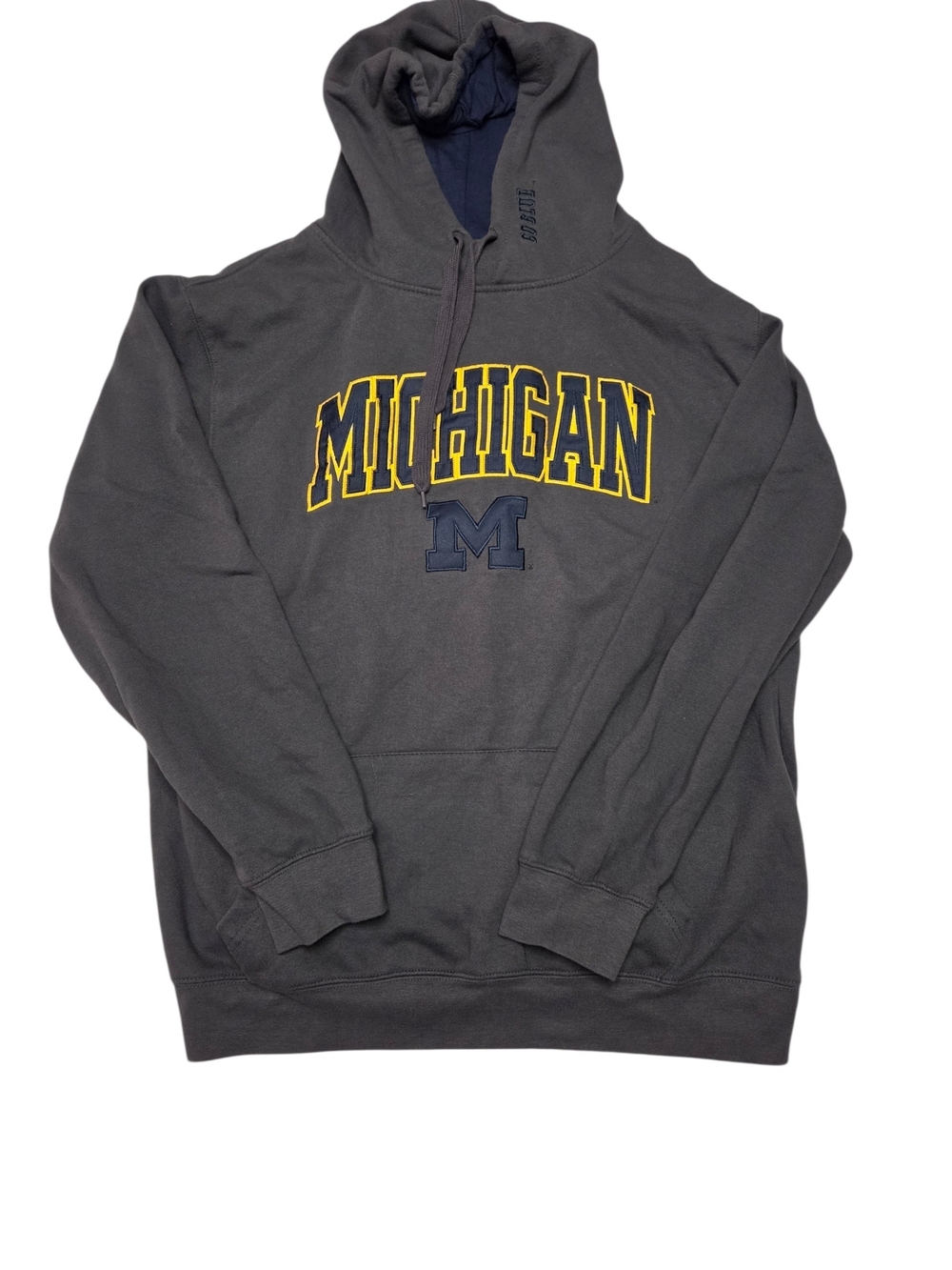 Stadium Athletics Michigan Hooded Sweatshirt - Charcoal with Yellow Logo